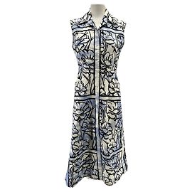 Fendi Denim-Kleid mit Blumenmuster Blau