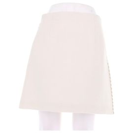 Dior Kurze Ecru-Wollrock Beige