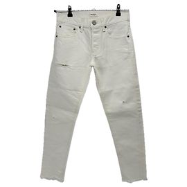 Autre Marque Jeans MOUSSY VINTAGE blancos de algodón con agujeros Talla 25 Blanco
