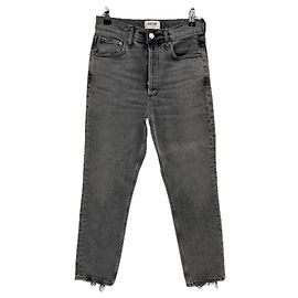 Agolde Graue Jeans "Riley Crop" Grau