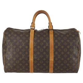 Louis Vuitton Keepall Bag Monogram Canvas 50 Brown
