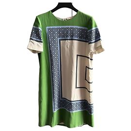 Vestido de crepé de seda estampado Tory Burch Multicolor