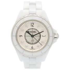 Relógio de pulso Chanel J12 8P Diamante Concha Branca Outro