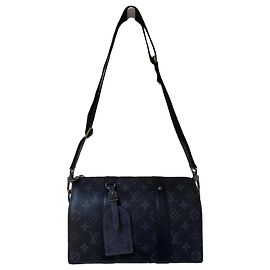 Louis Vuitton Monogram Eclipse Keepall City Canvas Bag Black