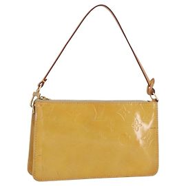 LOUIS VUITTON Monogram Vernis Lexington Pouch Beige M91010 LV Auth LNZ662 Beige