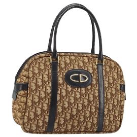 Christian Dior Trotter Canvas Handtasche Braun Silber Authentisch ep13969 Braun Silber