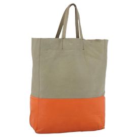 Céline Sac à main CELINE en cuir beige doré Auth bs34104 Beige Doré