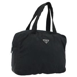 PRADA Borsa a mano in nylon nero argento Auth ARZ607 Nero Argento