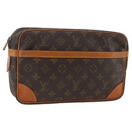 LOUIS VUITTON Monogram Compiegne 28 Clutch Bag M51845 LV Auth BSZ477 Monogram