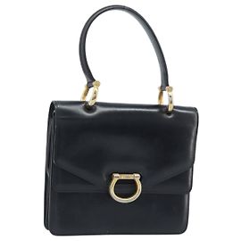 Céline Borsa a mano CELINE in pelle nera e oro Auth ep13883 Nero D'oro