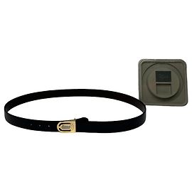 Conjunto de cinto de couro reversível vintage Dior preto e marrom Marrom