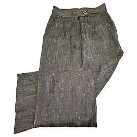 Vintage Dior Wool Pants M Grey Brown Grey