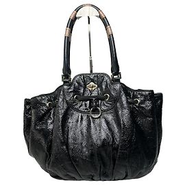 Vintage Emilio Pucci Patent Leather Handbag Black Black