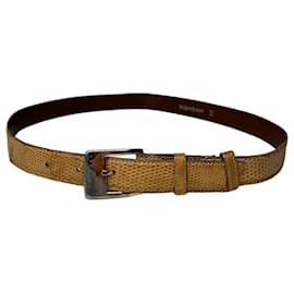 Cinto de pele de cobra vintage Yves Saint Laurent marrom Camelo