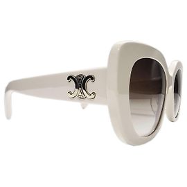 Céline Triomphe Ivory Oval Sunglasses - CL40226U 25F Cream