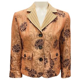 Giacca Blazer Jacquard Floreale Metallico Multicolore Rosa Pallido / Beige Etro Multicolore