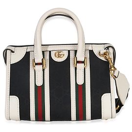 Bolsa mini Double G em canvas preto e branco Gucci Preto Branco