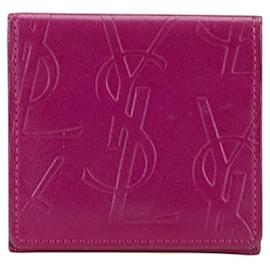 Yves Saint Laurent Saint Laurent Leder Münz- und Kartenetui Lila