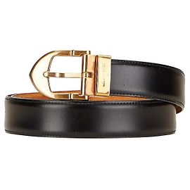 Klassischer Leder Gürtel von Louis Vuitton Schwarz