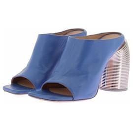 Off White Blaue Absatzmules Blau
