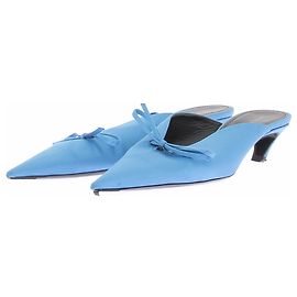 Balenciaga Blaue Satin-Mules Blau