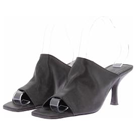 Ba&Sh Schwarze Leder Mules Größe 38 Schwarz