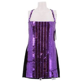 Attico Robe à pastilles violette Violet