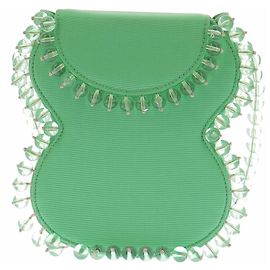 By Far Green Leather Handbag Green
