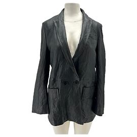Zadig & Voltaire Black Leather Blazer Black