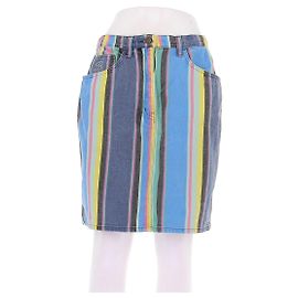 Blumarine Saia de denim multicolorida Multicor