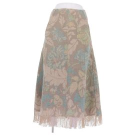 Acne Jupe en laine à imprimés Multicolore