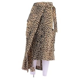 Jacquemus Gonna lunga leopardata "La Collectionneuse" Marrone