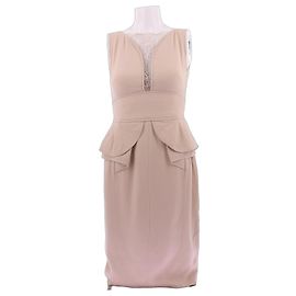 Elie Saab Robe longue en dentelle Rose