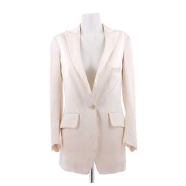 Yves Saint Laurent Satin Blazer White White