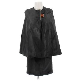Lanvin Grey Leather Jacket Size 36 Grey