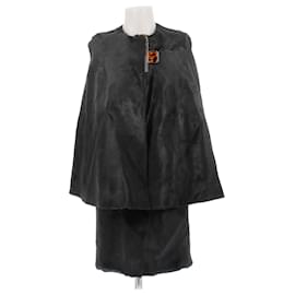 Lanvin Lederjacke Grau Grösse 36 Grau