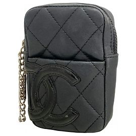 Portacipria in pelle di agnello Chanel Cambon Nero