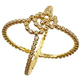 Anillo Gucci GG Running en oro de 18K con diamantes Dorado