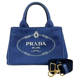 Borsa a Spalla Prada Canapa Tote SS Blu