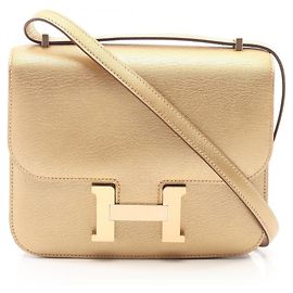 Bolsa de Ombro Constance 3 Mini Dore da Hermès Dourado
