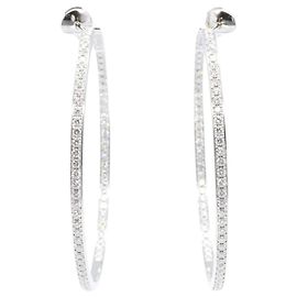 Cartier 18K White Gold Diamond Stud Earrings Silvery Other