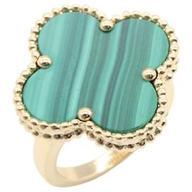 Van Cleef & Arpels Magic Alhambra Malachite Ring Golden Green