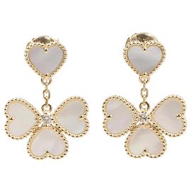 Boucles d'oreilles Sweet Heart Van Cleef & Arpels Blanc Jaune