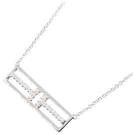 Tiffany & Co. T-Two Open Horizontal Diamond Necklace Silvery Other
