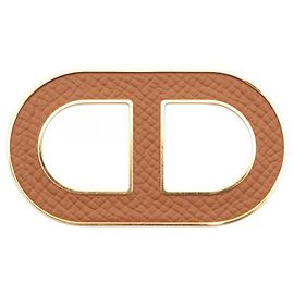 Hermès Hermes Chaine d'Ancre Brooch Brown Golden