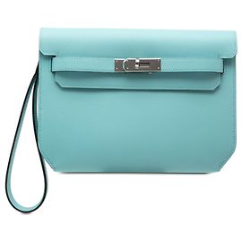 Hermès Blue Epsom Kelly Depeches Pouch 25 Blau Hellblau