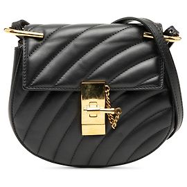 Bolsa Chloé Drew Bijou em couro acolchoado preto mini Preto