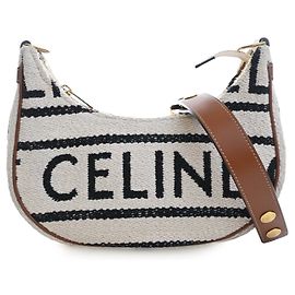Céline Celine Beige Medium Knitted Textile Ava Shoulder Bag Beige