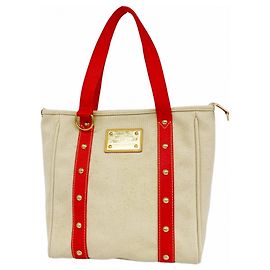 Louis Vuitton Antigua Cabas MM Tote Bag Beige