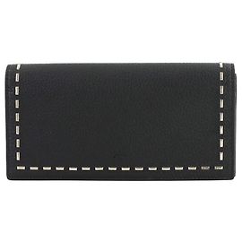 Fendi Selleria Bi-fold Long Wallet Black